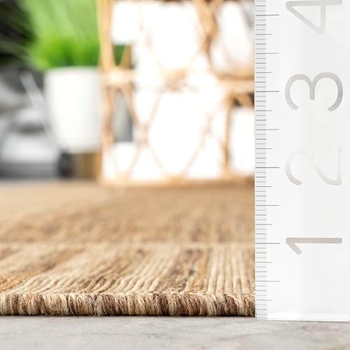 nuLOOM Asha Light Brown Bordered Indoor/Outdoor Area Rug, 4' x 5' - Image 3