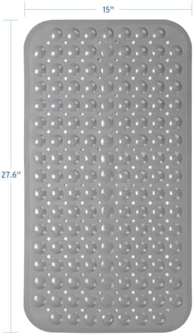 AmazerBath Bath Tub Mat, Medium Size 27.6 x 15 Inches Non-Slip Shower Mats with Suction Cups and Drain Holes, Bathtub Mats Bathroom Mats Machine Washable (Gray) - Image 5