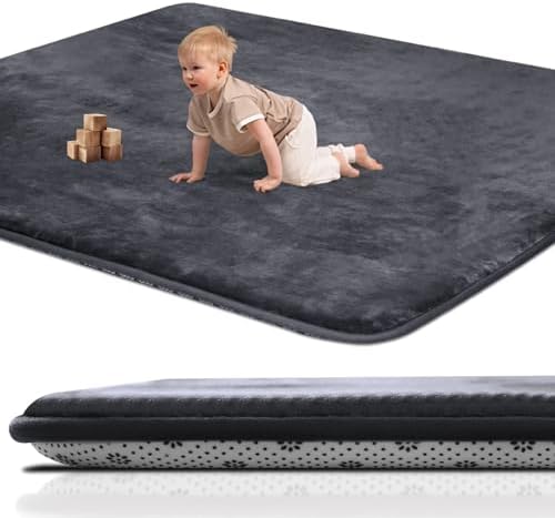 SEPARO Large Baby Play Mat for Floor,59x79 Playmat,Non-Slip Rug,Dark Grey by Separo