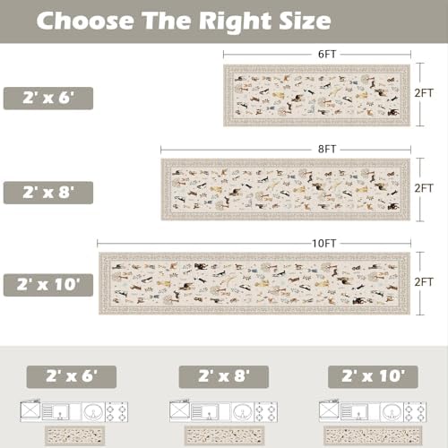 Beige Hallway Runner Rug 2x4 for Bedroom Kitchen - Image 2