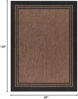 Luul Home Bordered Outdoor Rug 8x10 Washable Outside Carpet for Indoor Patio Porch Waterproof Easy Cleaning Non Shedding Area Rugs Nut Brown 8 x 10 - Image 2