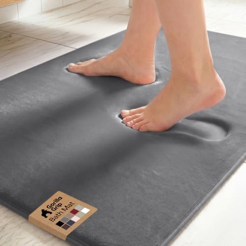 GORILLA GRIP® Memory Foam Bath Rug for Bathroom, 36x24 Graphite Gray by GorillaGrip