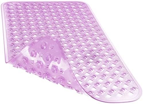 Yimobra Bathtub Mat Non Slip, Shower Mat with Strong Suction Cups & Drain Holes, 28"X16", Anti Slip Bath Tub Mat for Inside Shower, Machine Washable Fast Drying, Bathroom Essentials, Clear Purple by Yimobra