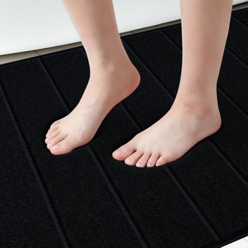 Memory Foam Bath Mat 36" x 24", Ultra Soft Absorbent Bathroom Rug Non Slip, Machine Washable Bath Rug for Bathroom, Shower and Tub,Black - Image 5