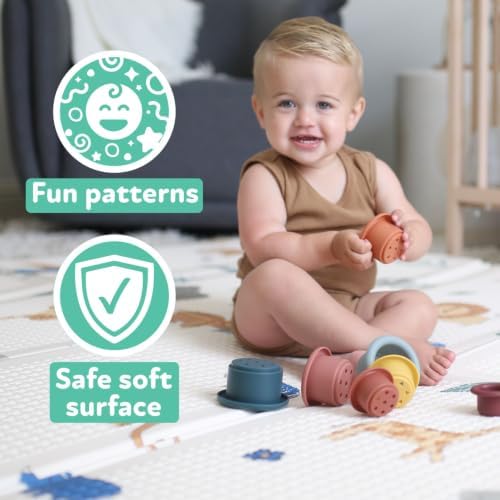 Nuby Reversible Baby Floor Mat, Safari - Image 4