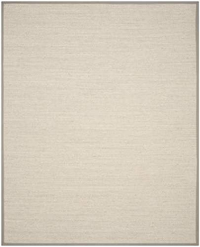 SAFAVIEH Natural Fiber Area Rug 8x10 Large Textured, Marble & Khaki NF143E - Image 3
