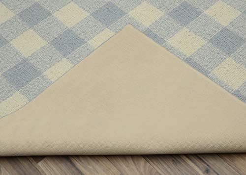 Garland Rug Country Living – Checkered Buffalo Plaid Design, Non-Slip Rubberback, Traditional 5x7 Area Rug for Living Room, Bedroom, Kitchen, Dining Room, Nursery, Soft Silver/Ivory - Image 5