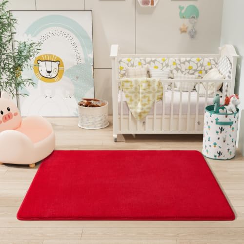 Amearea Modern Washable Runner Rugs, 2x4 Feet Red Bedroom Runner Rug - Image 7