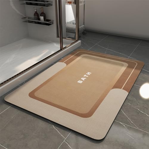 MontVoo-Bath Mat-Bath Rug Non Slip Super Absorbent Stain Resistant Quick Dry Thin Bathroom Rug-Bath Mats for Bathroom Floor Bathtub Vanity-Bathmat Bath Rug Easy Care 17"x27" Brown by MontVoo
