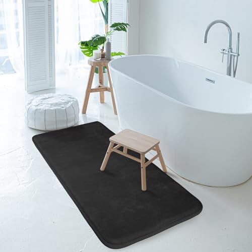 Grey Bathroom Rugs Memory Foam Bath Mat Runner Rug Set of 2 - Image 6