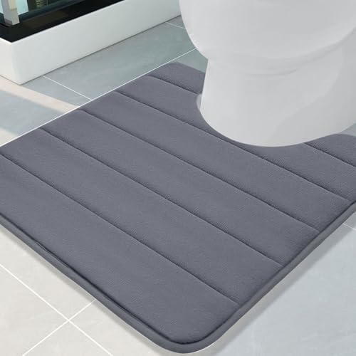 Buganda Memory Foam U-Shaped Toilet Rugs 24 x 24, Absorbent Bathroom mat by Buganda