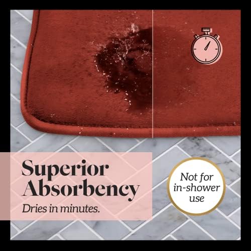 Memory Foam Bath Mat Non Slip Absorbent Super Cozy Velvet Bathroom Rug Carpet (72 inches X 24 inches, Autumn Glaze) - Image 5