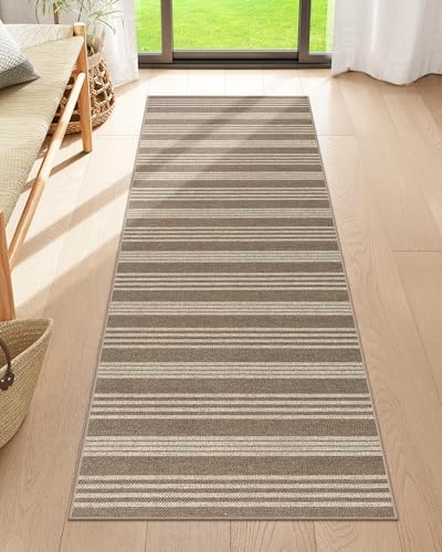 Lahome Striped Easy Jute Kitchen Runner Rug, 2x6 Washable Rugs for Entryway by Lahome