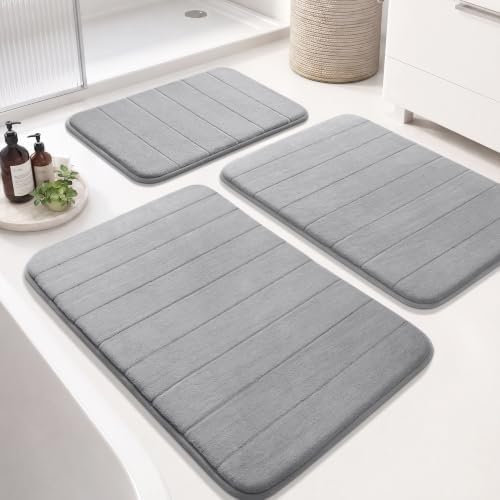 Yimobra 36"x24" + 31.5"x20" + 17"x24" Memory Foam Bath Mat Set 3 Pieces by Yimobra