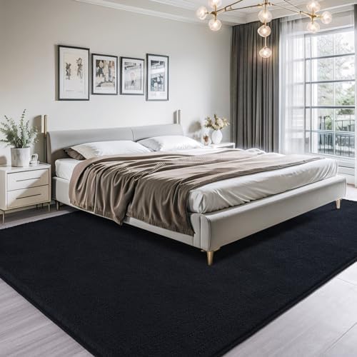AROGAN 5x7 Area Rugs for Living Room Non Slip Dorm Bedroom Rug, Black - Image 2