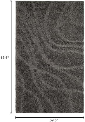 SAFAVIEH Florida Shag Rug 3'3"x5'3", Soft Plush Modern Grey SG471-8080 - Image 2