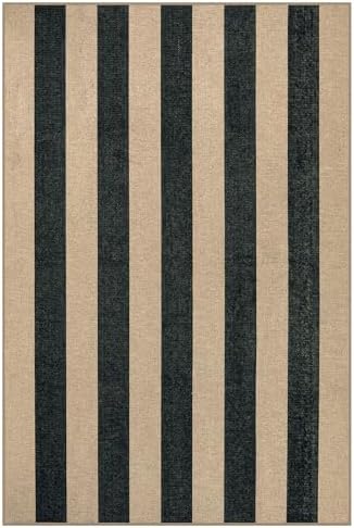 Lahome Striped Easy Jute Dining Room Rug, 6x9 Outdoor Area Rugs Washable - Image 7