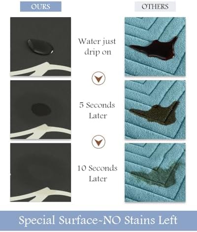 MontVoo Bath Mat-Bath Mat Rug Non Slip Super Absorbent Stain Resistant Quick Dry Thin Bathroom Rug-Bath Mats for Bathroom Floor Bathtub Vanity-Bathmat Bath Rug Easy Care-17"x35",Black - Image 3