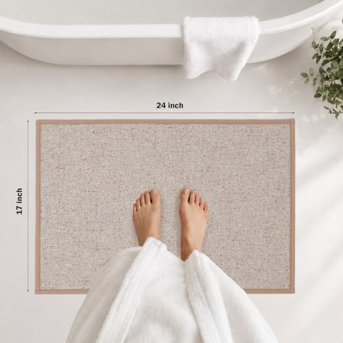 Ultra Thin Bath Mat, Thin Bathroom Rugs Fit Under Door, Non Slip Floor Mat - Image 2