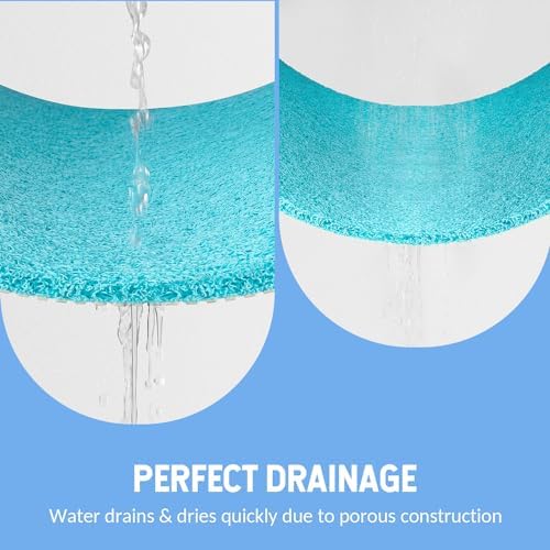 Hargiis Non-Slip Bathtub Mat, Anti Slip Shower Mat, Fast Drying Bathtub Mats, Foot Scrubber Mat, Anti Slip Mat for Tub, Floor, Bathroom, Kitchen, Home, Hotel (Turquoise Blue 24"×24") - Image 6