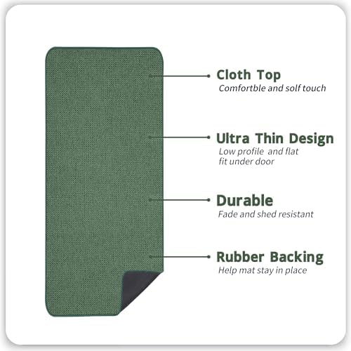 Bosap Bath Mat,Ultra Thin Bathroom Runner Rugs,Large Bath Mats for Bathroom,Quick Dry,Non-Slip,Machine Washable,Low Pile,Bath Rug,Shower Outside,Sink,Home Decor Accessories.Green,3'x5'(36x60inch) - Image 2