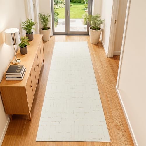 LIANLAM Washable Rug Area Rugs for Living Room - Stain Resistant Non-Slip Backing Boho Rug for Bedroom,Durable & Ultra-Thin Vintage Large Area Rug(2' x 6',White) by LIANLAM
