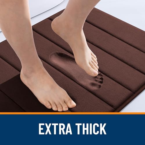 OLANLY Memory Foam Bath Mat 34x21, Super Soft and Absorbent Bathroom Rugs - Image 6