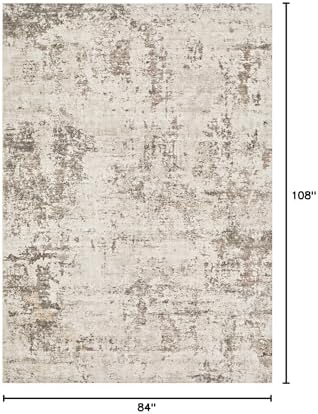 UERMEI 7x9 Area Rug Living Room Rugs - Washable Neutral Modern Abstract Soft Thin Large Rug Indoor Floor No Slip Rug Carpet for Bedroom Under Dining Table Home Office Decor - Dark Brown - Image 2