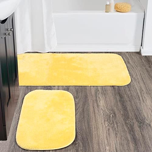 Garland Rug Traditional Nylon Washable Rubber Ducky Yellow 2 Bath Rugs (21" X 34", 22" X 60") - Soft, Absorbent, and Stylish for Your Bathroom - Image 2