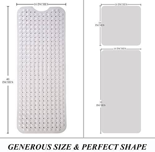 Sheepping Baby Bath Mat Non Slip Extra Long Bathtub Mat for Kids 40 X 16 Inch - Eco Friendly Bath Tub Mat with 310 Big Suction Cups,Machine Washable Shower Mat (Khaki) - Image 4