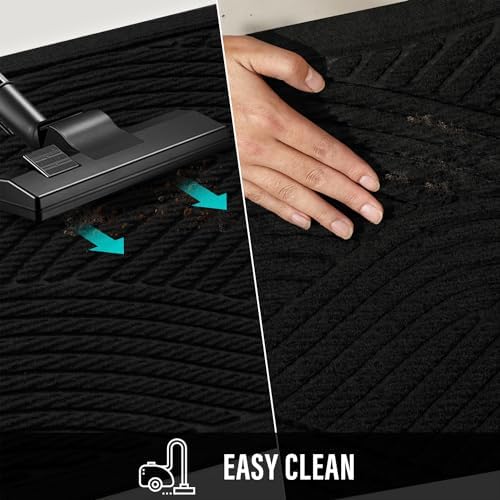 HIYARD Sturdy Front Door Mat, Absorbent Muddy Dirt Resist Welcome Door Mats Outdoor Indoor, Stain and Fade Resistant, Non-Slip Backing Entry Mat Low Profile Doormat for Entryway, 36×24, Black - Image 6