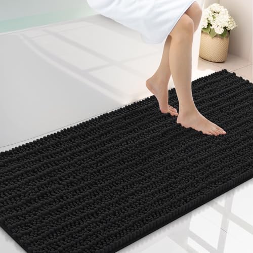 Smiry Bathroom Rugs 59X20, Extra Soft Rubber Backing Chenille Bath Mats by Smiry