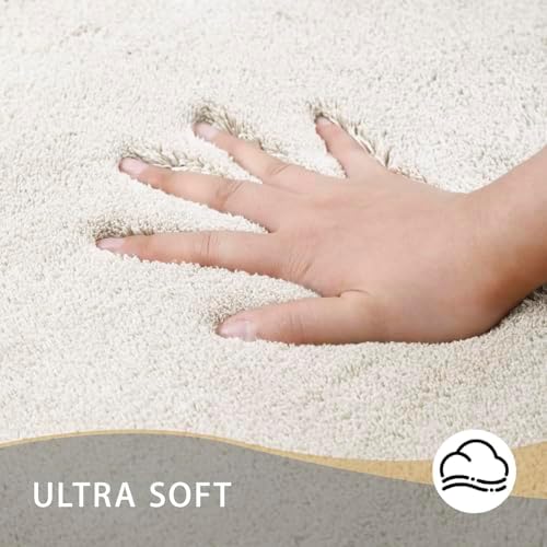 MINIDEAR Bathroom Rugs 24x17 Beige - Thick Memory Foam Bath Mat, Ultra Soft & Plush Fluffy, Non-Slip, Quick Dry, Absorbent Washable Floor Microfiber Mat for Tub, Home Decor Accessories - Image 3