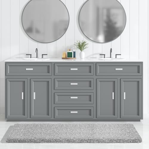 Yimobra Bathroom Runner Rug Non Slip Washable 60x24, Bath Mat, Gray&White - Image 5