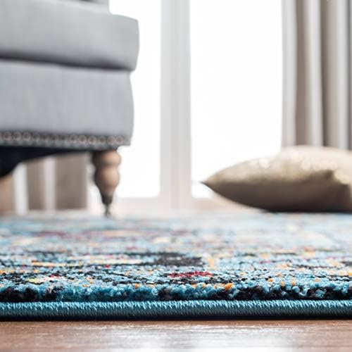 SAFAVIEH Vintage Hamadan Collection Runner Rug - 2'3" x 14', Light Blue & Black, Traditional Persian Design, Non-Shedding & Easy to Clean, Ideal for Hallway, Foyer, Entryway, Bedroom (VTH211M) - Image 7