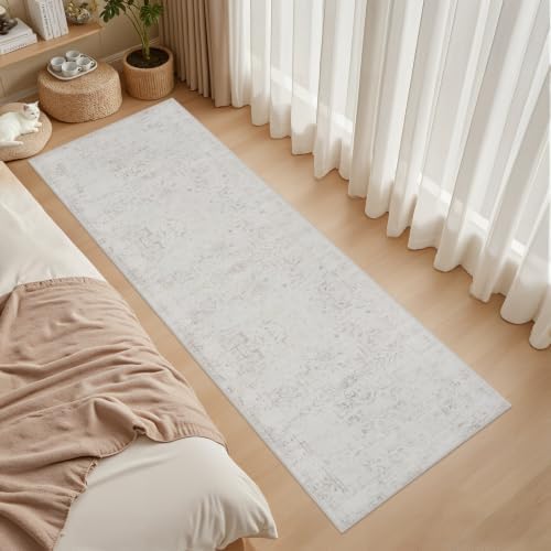 3x8 Hallway Washable Runner Rug: Kitchen Carpet Neutral Cream - Image 3