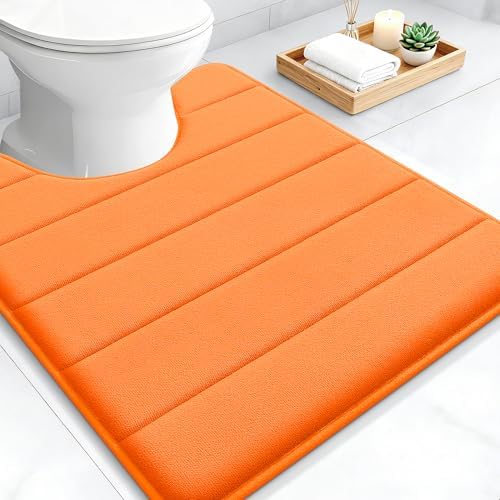 OLANLY Memory Foam Toilet Rugs U Shaped 24x20, Super Soft and Absorbent by OLANLY