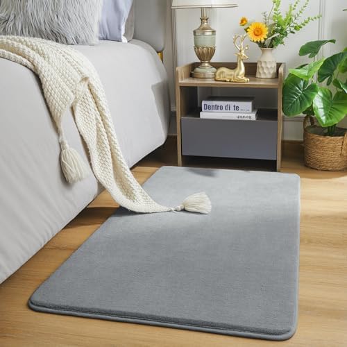Amearea Modern Washable Runner Rugs, 2x4 Feet Grey Bedroom Runner Rug - Image 2