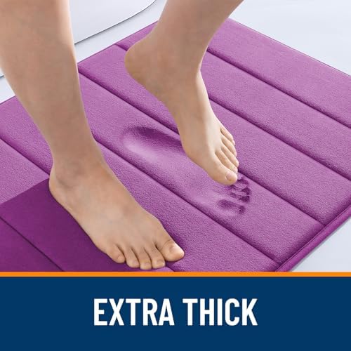 OLANLY Memory Foam Bath Mat 35x16, Super Soft and Absorbent Bathroom Rugs - Image 6