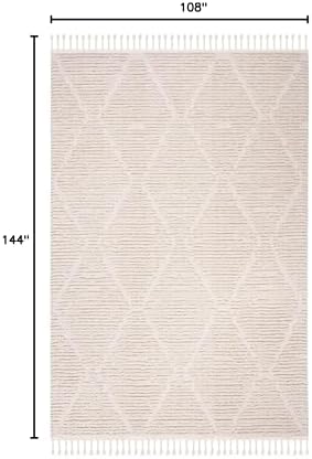 SAFAVIEH Area Rug 9x12 - Marrakesh Collection - Large - Beige, Moroccan Trellis Design with Tassel Detail, Non-Shedding & Easy to Clean, Ideal for Living Room, Bedroom, Dining Space (MRK517C) - Image 2