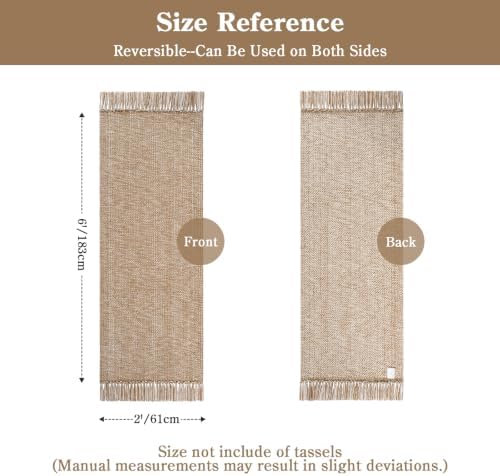 Collive 2' x 6' Kitchen Runner Rug, Modern Farmhouse Washable Bathroom Mat - Image 2