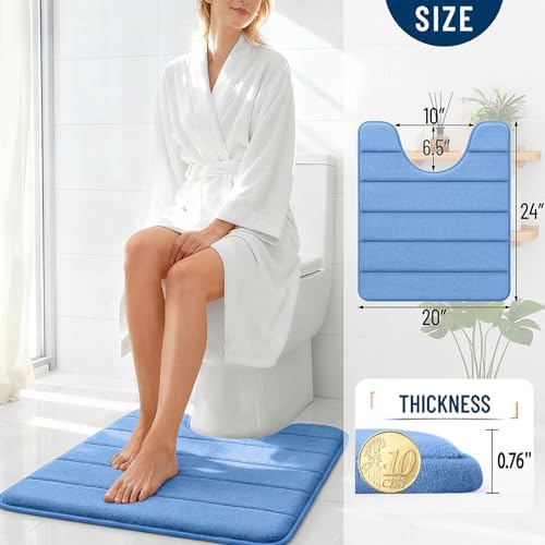 OLANLY Memory Foam Toilet Rugs U Shaped 24x20, Super Soft and Absorbent - Image 4
