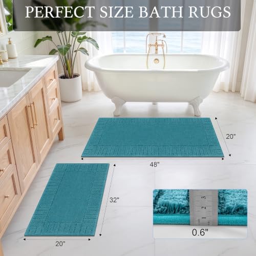 Pauwer Bathroom Rugs Sets 2 Piece, Non Slip Plush Bath Mats, Dark Grey - Image 2