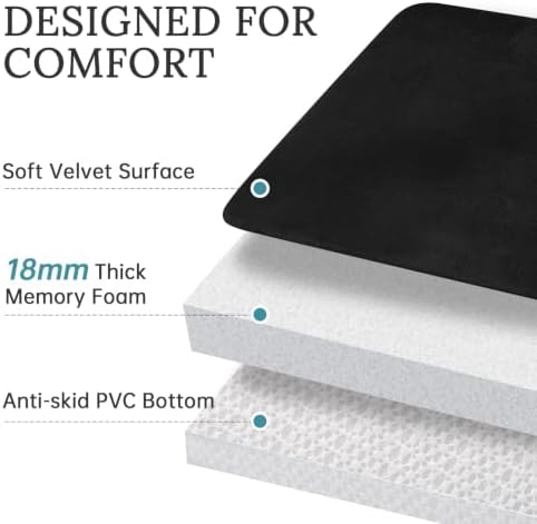 HUXMEYSON 3-Piece Memory Foam Bathroom Rug Set, Black - Image 4