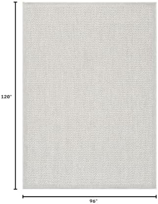 CAMILSON Easy Jute Rug 8x10, Indoor Outdoor Off-White Color Fiber Area Rugs for Living Room and Patio Rug Herringbone Seagrass Boho Woven Design Easy-Cleaning Washable Outside Carpet Alfombras 8 x 10 - Image 2
