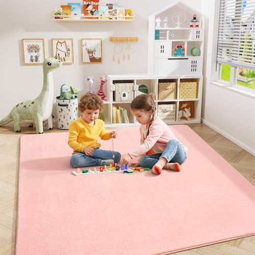 Amearea 4x4 Square Area Rugs for Bedroom Living Room, Pink Memory Foam Rug - Image 4