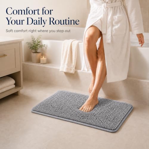 RUN HELIX 3 Piece Bathroom Rug Set Non Slip 3 Piece Bath Rug Set Ultra Soft Bath Rug,Absorbent Shaggy Bath Mat,Perfect Plush Bathroom Mats Sets with U-Shaped Toilet Mat - Image 3