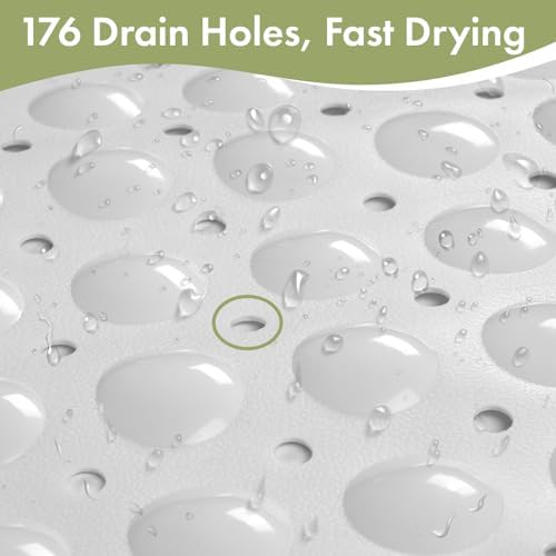 AmazerBath Shower Mat Non Slip 40 x 16 Inches, Shower Stall Mats with Suction Cups and Drain Holes, Non Slip Bath Mat for Tub for Elderly & Kids, White - Image 5