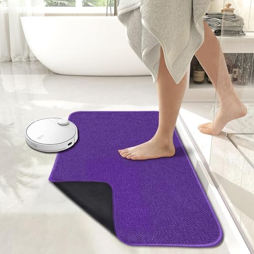 Bath Mat,Ultra Thin Bathroom Rugs,Rubber Bath Mats for Bathroom,No Slip Bath Rugs,Quick Dry,Machine Washable,Low Pile,Absorbent,Shower Outside,Sink,Home Decor Accessories.Purple,1'8"x2'8"(20x32inch) - Image 6