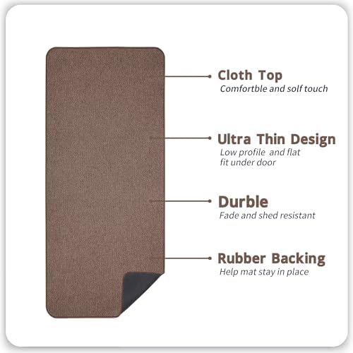 Bosap Bath Mat,Ultra Thin Bathroom Runner Rugs,Large Bath Mats for Bathroom,Quick Dry,Non-Slip,Machine Washable,Low Pile,Bath Rug,Shower Outside,Sink,Home Decor Accessories.Brown,2'x6'(24x72inch) - Image 2
